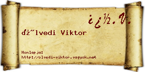 Ölvedi Viktor névjegykártya